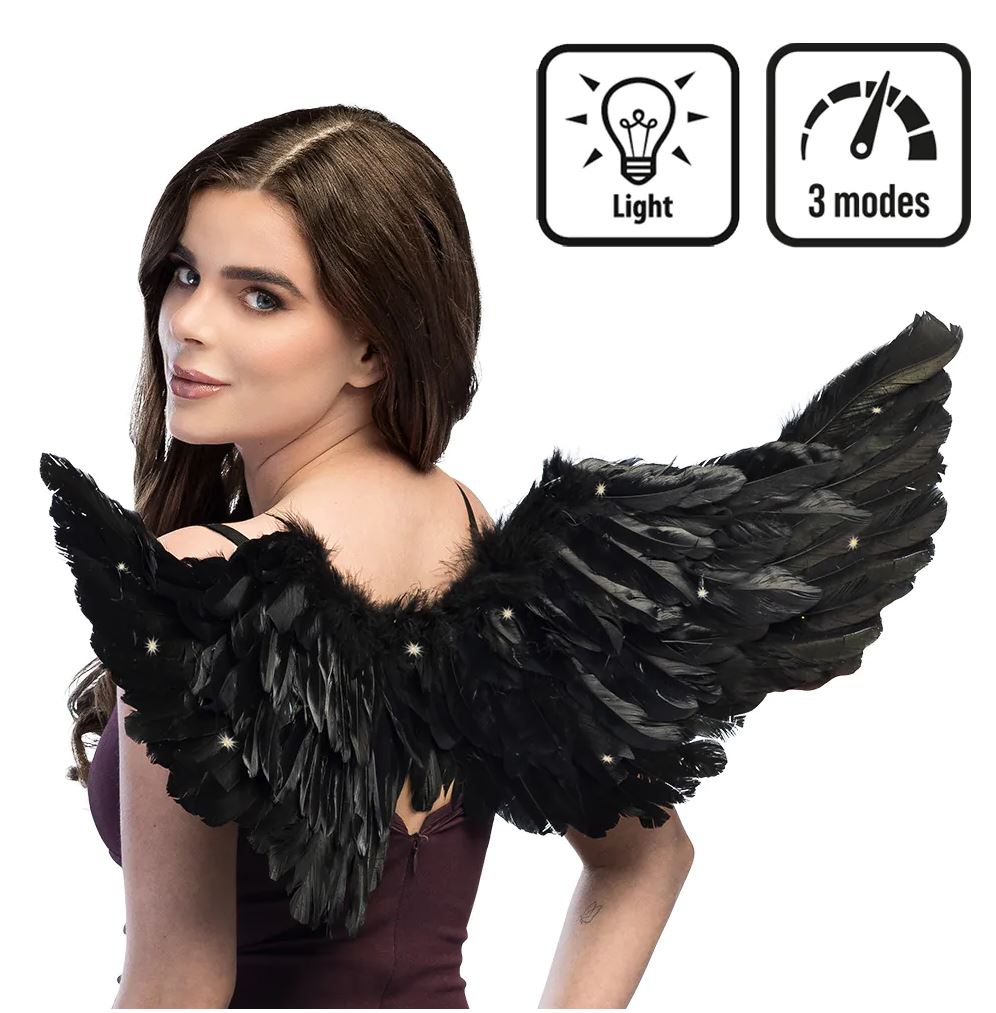 Engelflügel schwarz mit LED