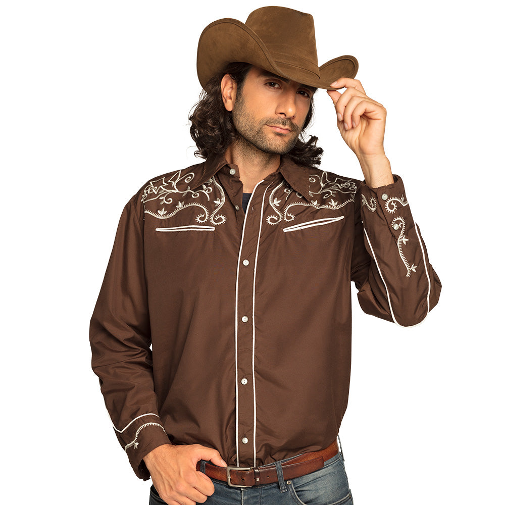 Hemd Western braun · Gr. L