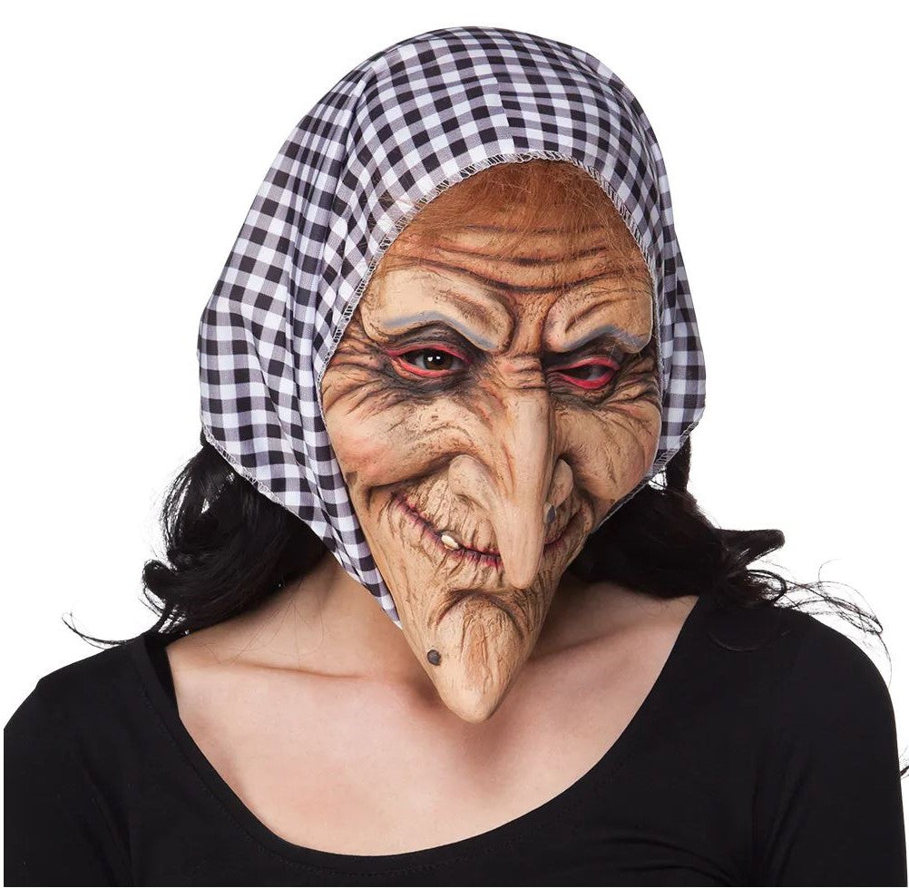 Maske Hexe mit Kopftuch