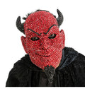 Teufels Maske mit Strass rot