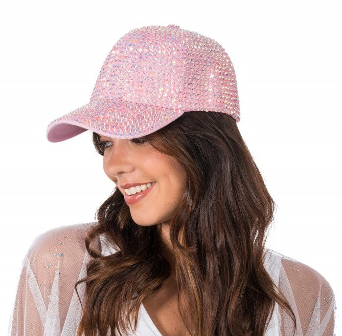 Mütze rosa mit Strass – Bild 2 | LuxeStyle