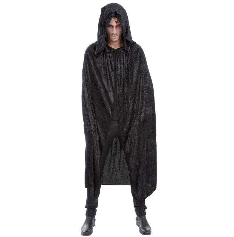 Schwarzer Umhang mit Kapuze · Gr. one Size