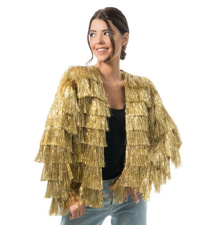 Damen Jacke gold mit Glitzer – Bild 1 | LuxeStyle