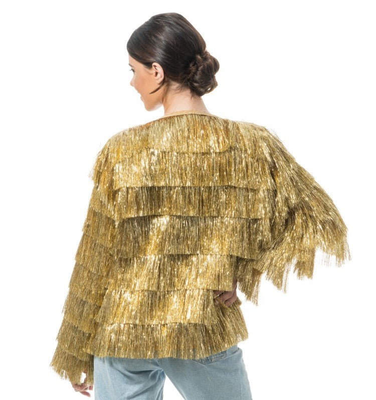 Damen Jacke gold mit Glitzer – Bild 2 | LuxeStyle