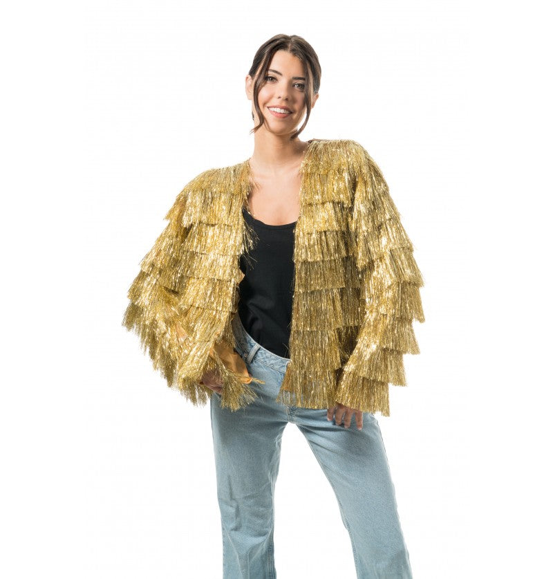 Damen Jacke gold mit Glitzer – Bild 3 | LuxeStyle