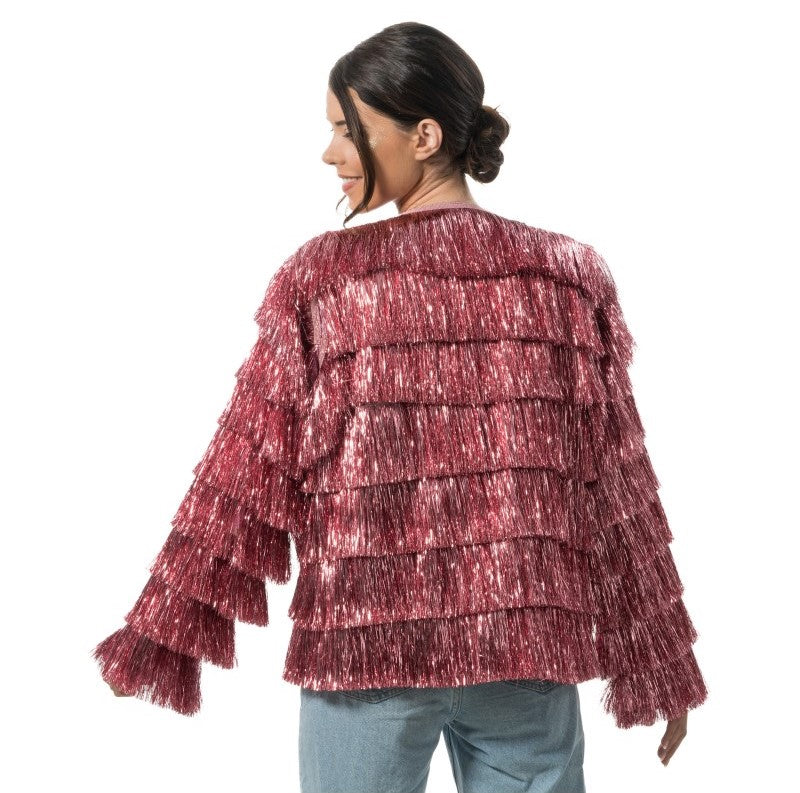 Damen Jacke rosa mit Glitzer – Bild 4 | LuxeStyle