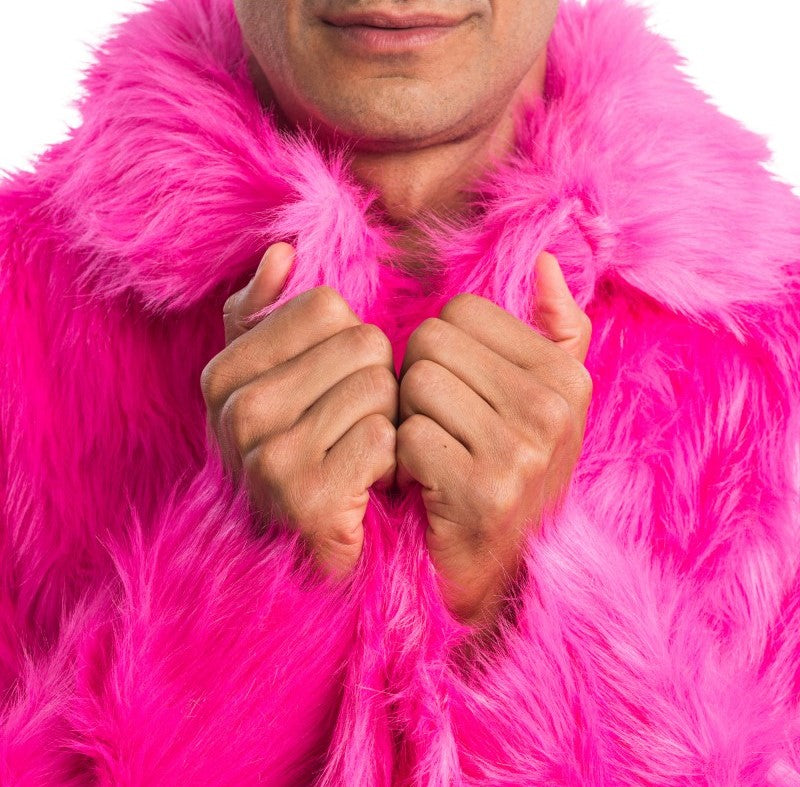 Kunstpelzmantel Fuchsia – Bild 5 | LuxeStyle