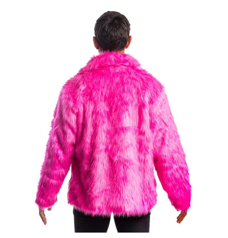 Kunstpelzmantel Fuchsia – Bild 2 | LuxeStyle