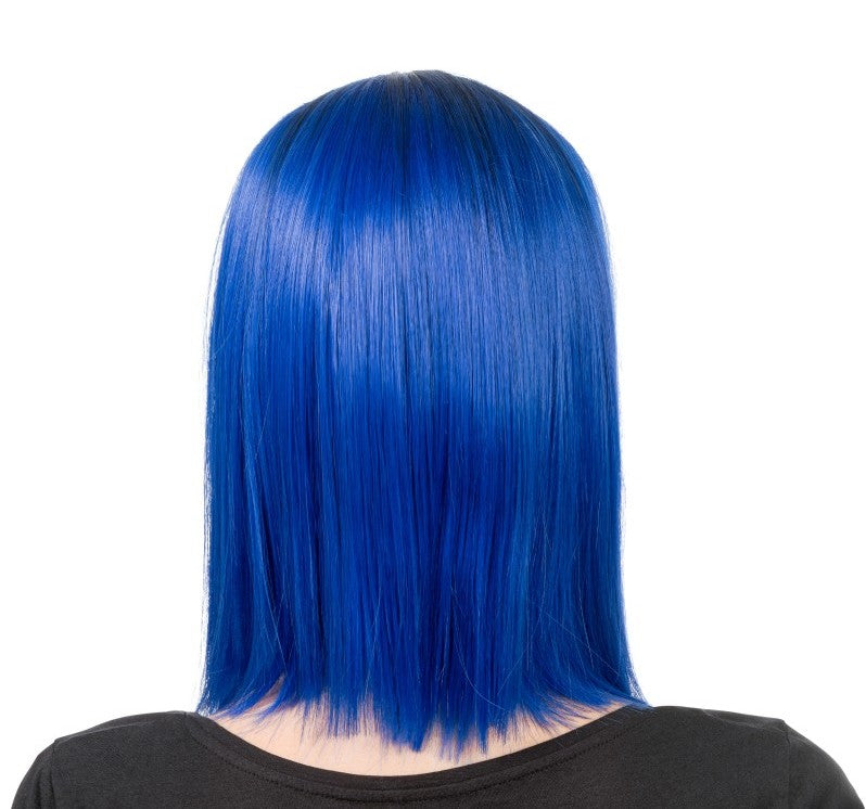 Perücke Aya blau mit schwarz