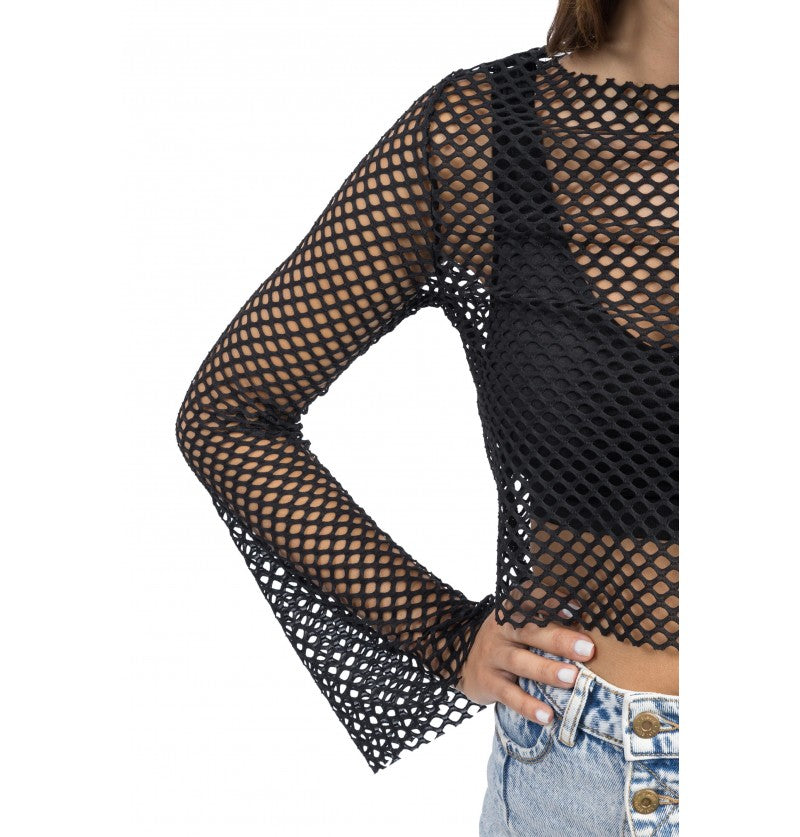 Netz Shirt schwarz – Bild 3 | LuxeStyle