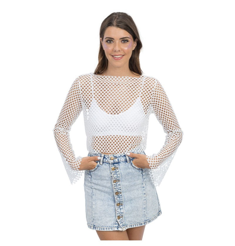 Netz Shirt weiss