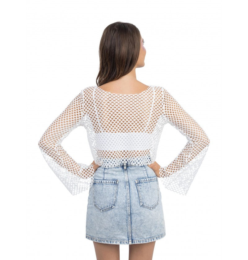 Netz Shirt weiss – Bild 4 | LuxeStyle