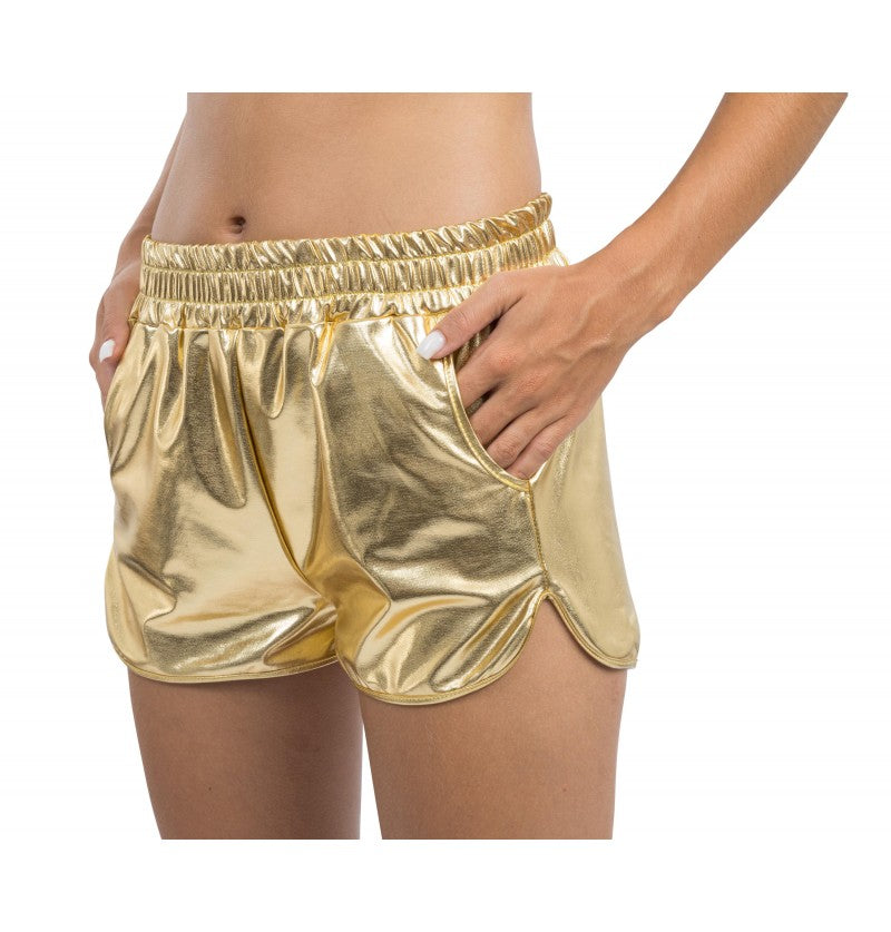 Shorts metallic, gold