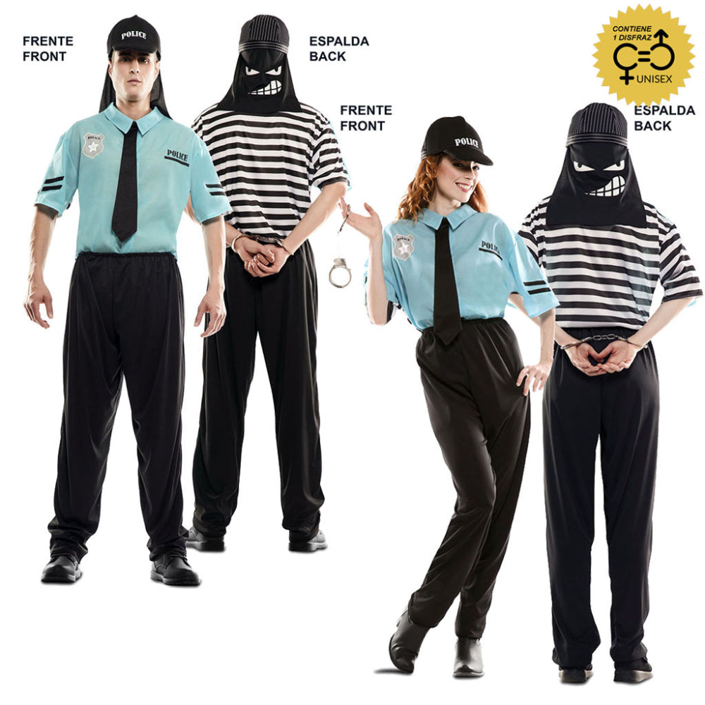 Kostüm Doppel Spass Polizei & Dieb · Gr. XL