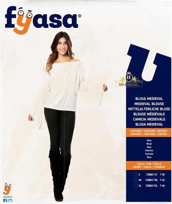 Mittelalterliche Bluse weiss · Gr. XL