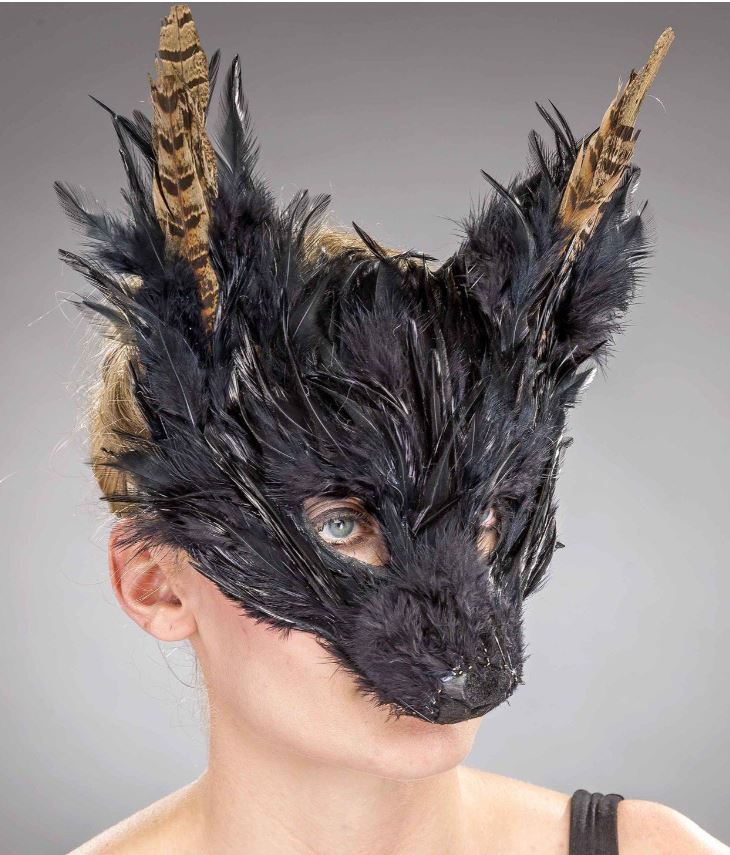 Federmaske Fabeltier schwarz