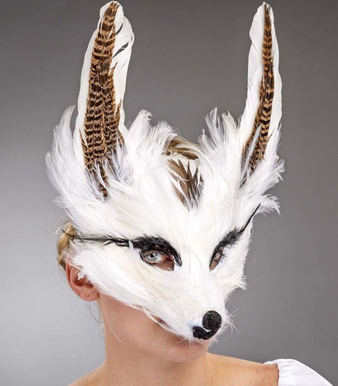 Federmaske Fabeltier weiss