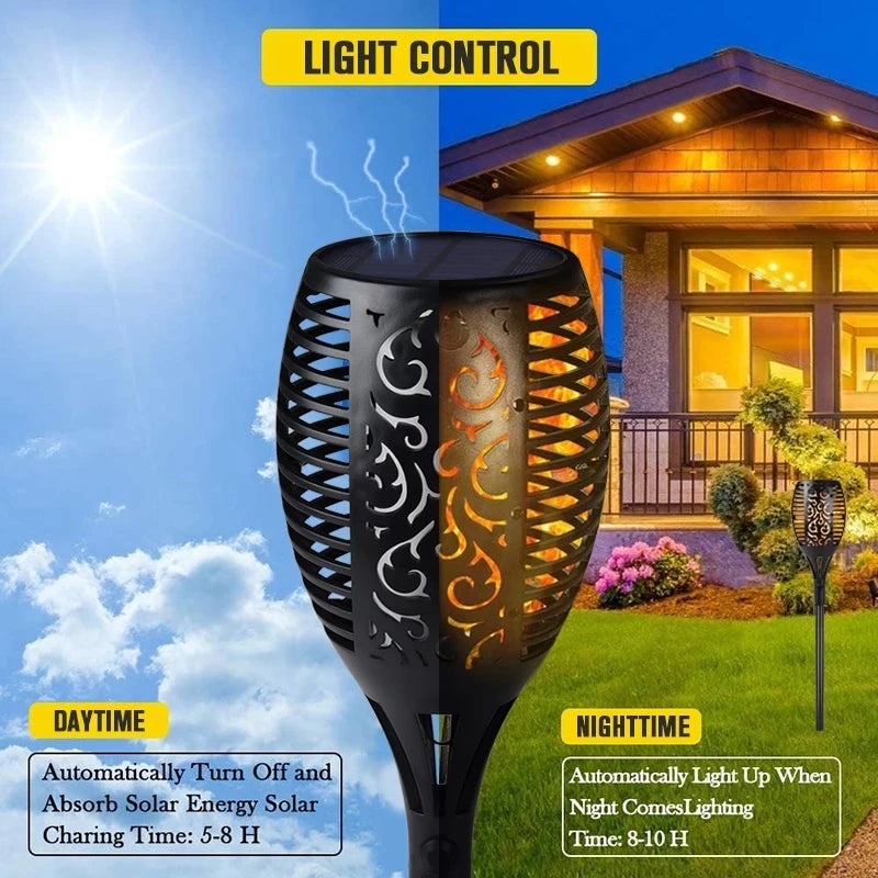 Solar-Gartenfackeln 2er-Set