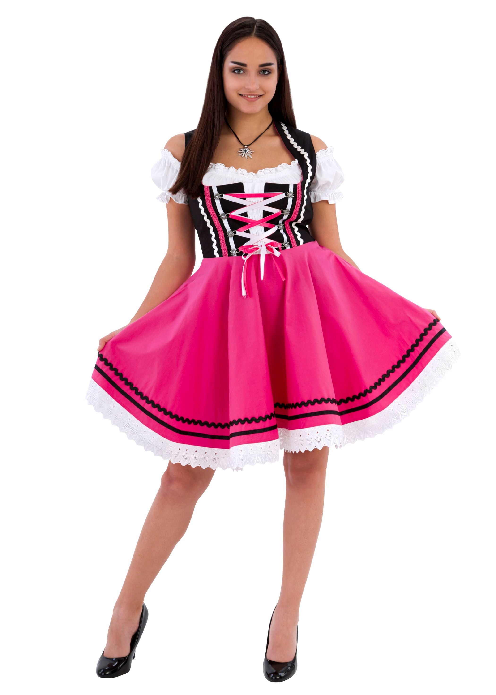 Tirolerdirndl schwarz/pink · Gr. 44