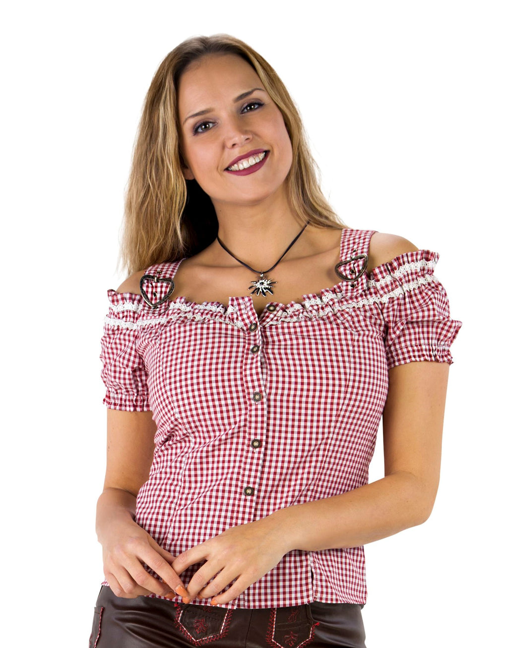 Trachtenbluse rot/weiss – Bild 1 | LuxeStyle