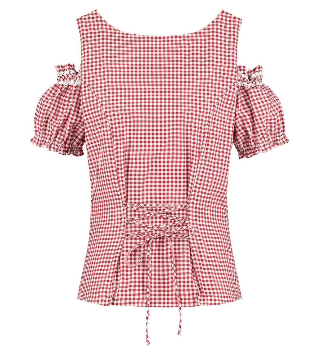 Trachtenbluse rot/weiss – Bild 3 | LuxeStyle