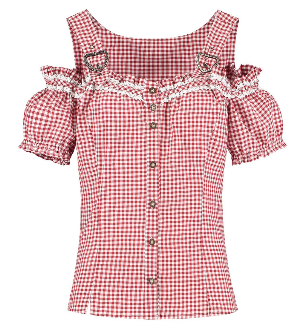 Trachtenbluse rot/weiss – Bild 4 | LuxeStyle