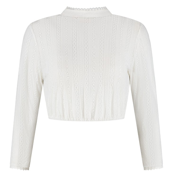 Dirndlbluse Spitze weiss · Gr. 50