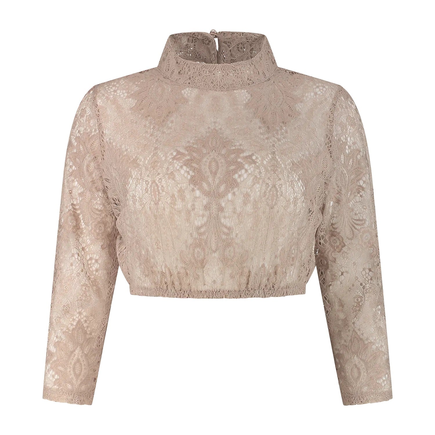 Dirndlbluse Spitze cremefarben · Gr. 44