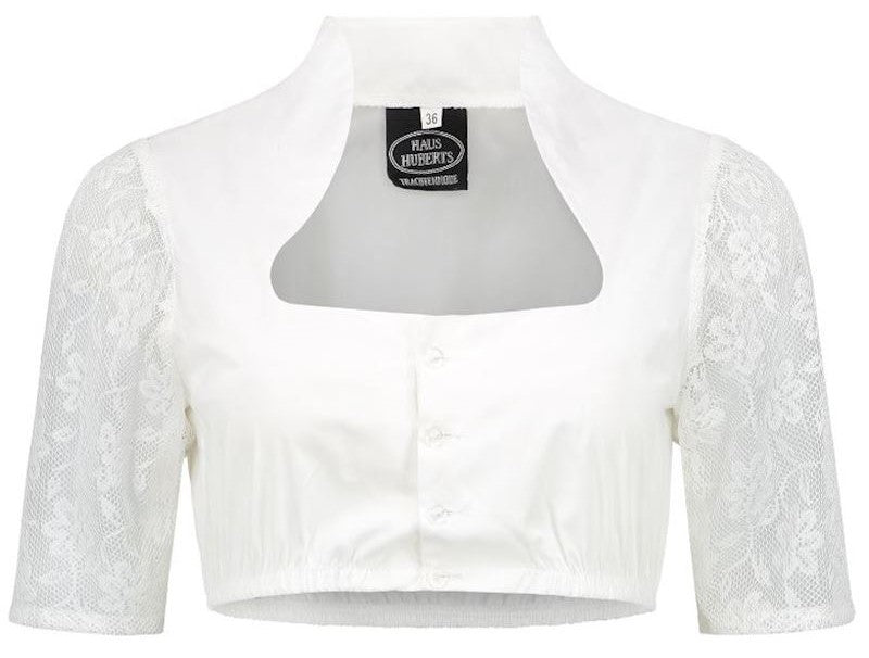 Dirndlbluse weiss mit Spitze · Gr. 54