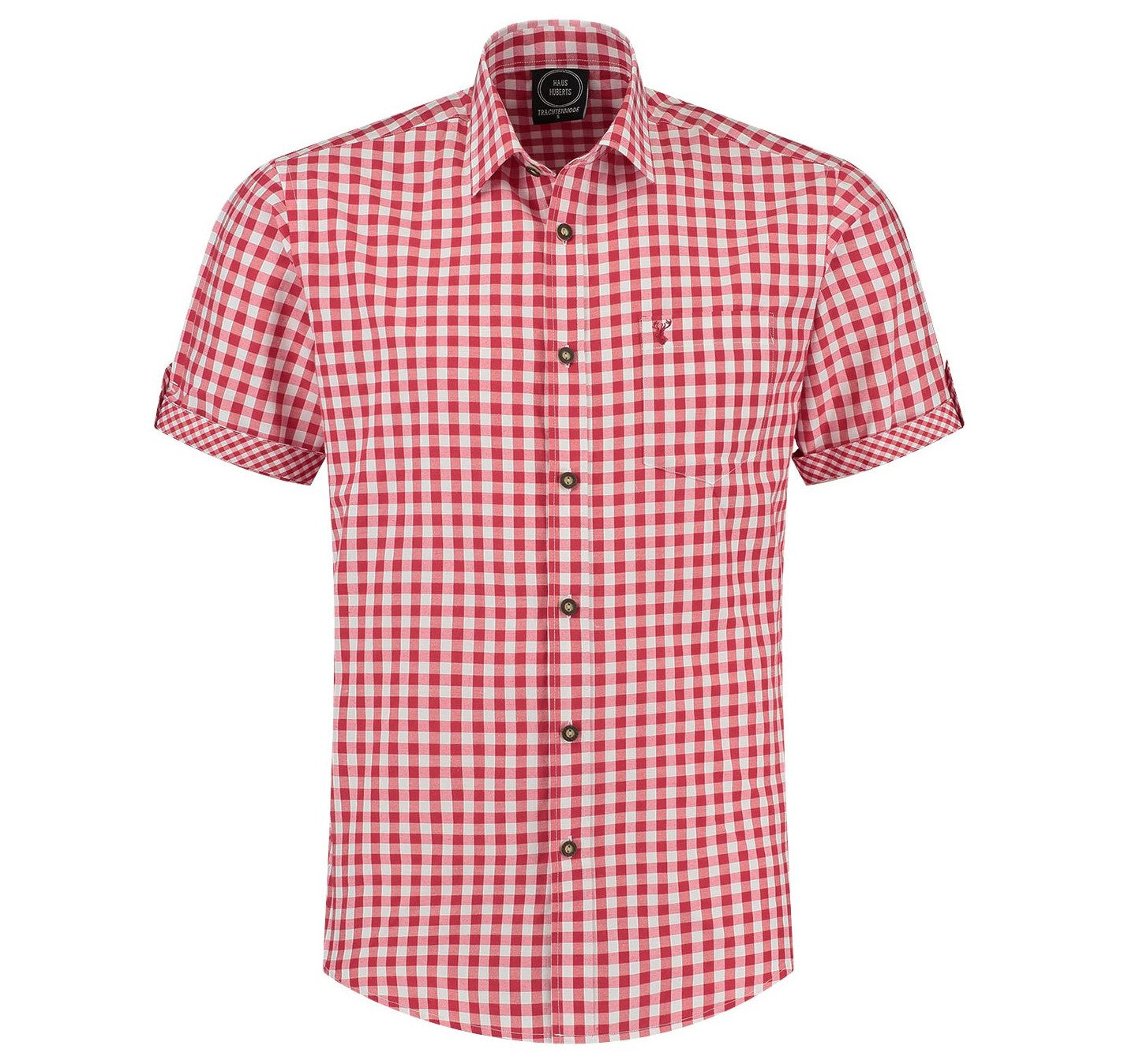 Trachtenhemd rot/weiss