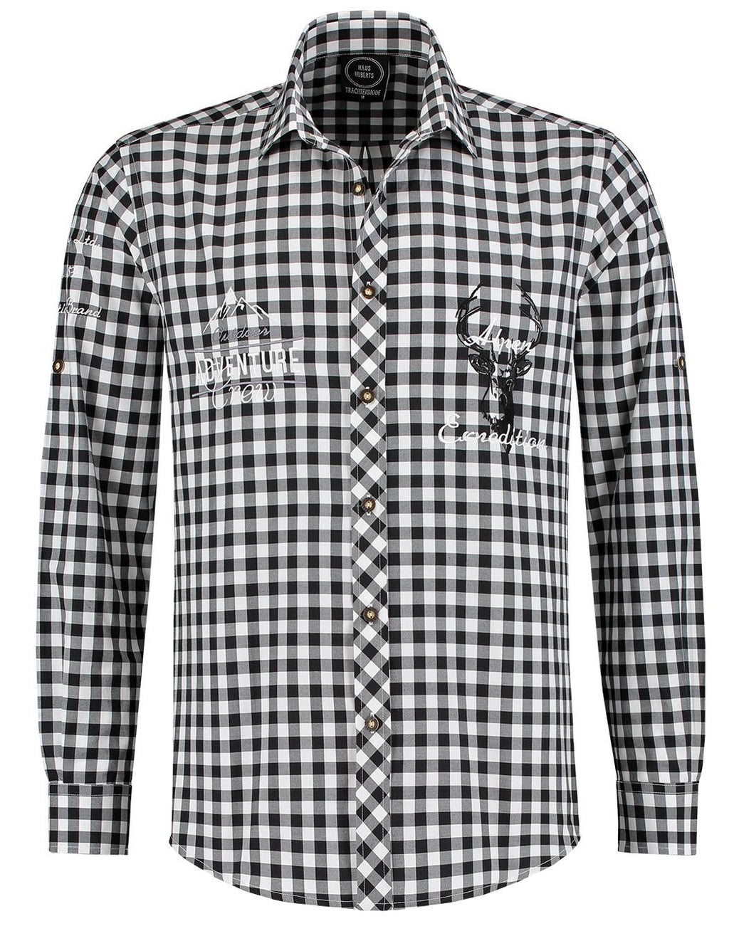 Trachtenhemd Schwarz-weiss kariert – Bild 1 | LuxeStyle