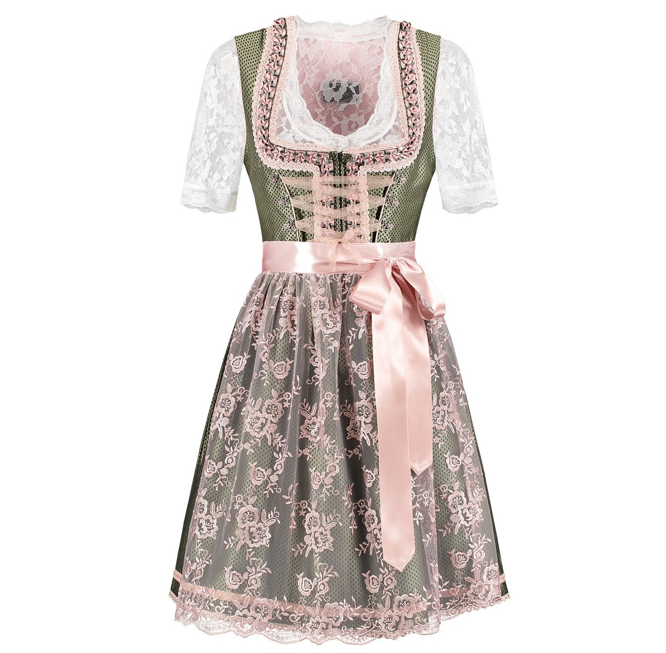 Dirndl altrosa/grün