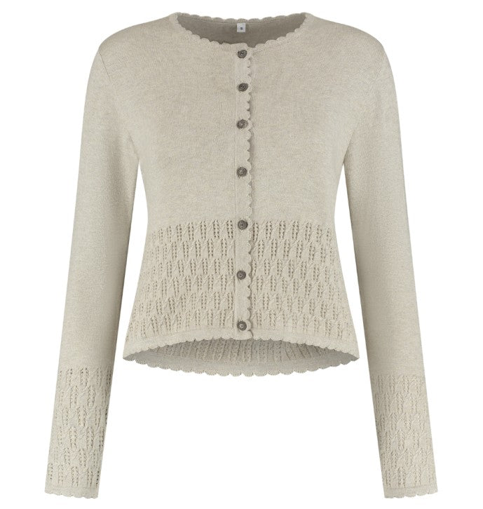 Strickjacke Damen naturfarben · Gr. XL