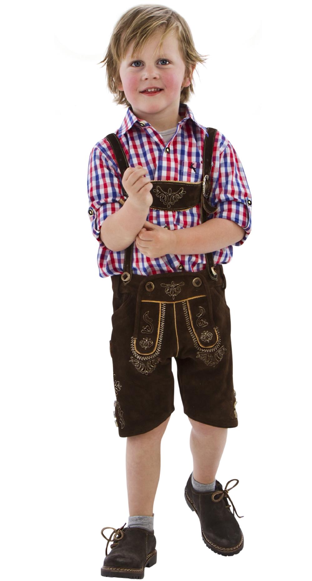 Set Kinder Lederhosen mit Trachtenhemd · Gr. 110cm