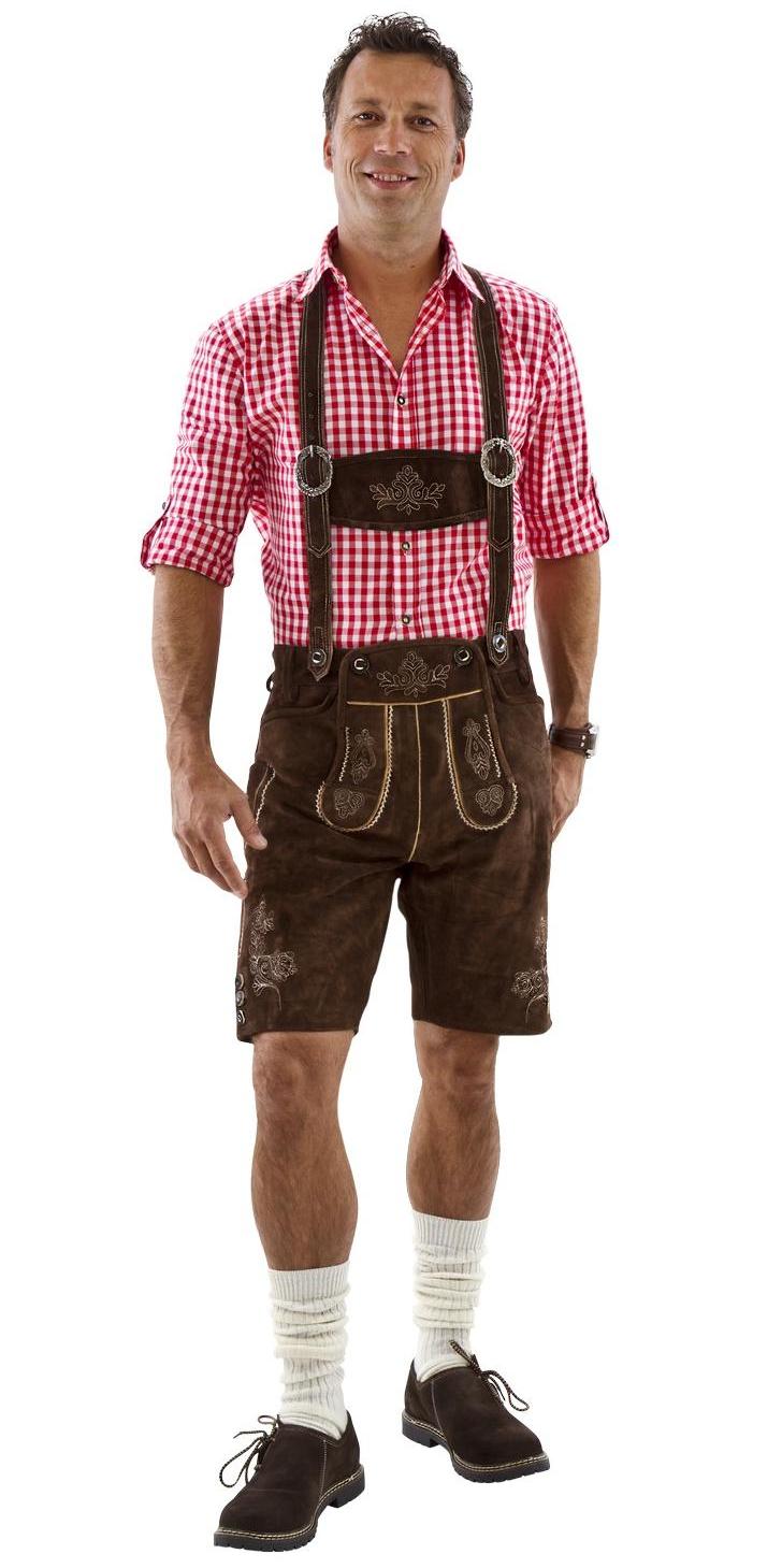 Bayrische Lederhosen kurz dunkelbraun · Gr. 46
