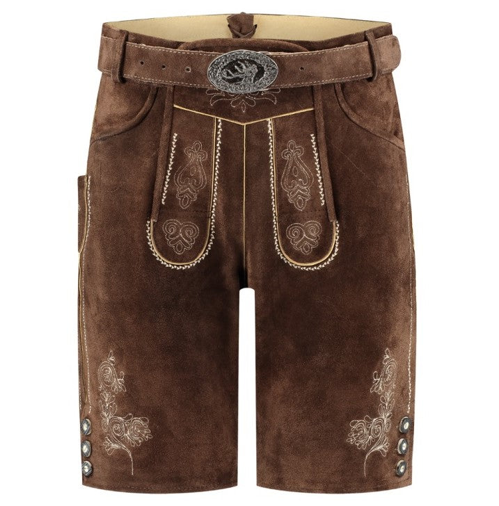 Lederhose kurz mit Gürtel · Gr. 50