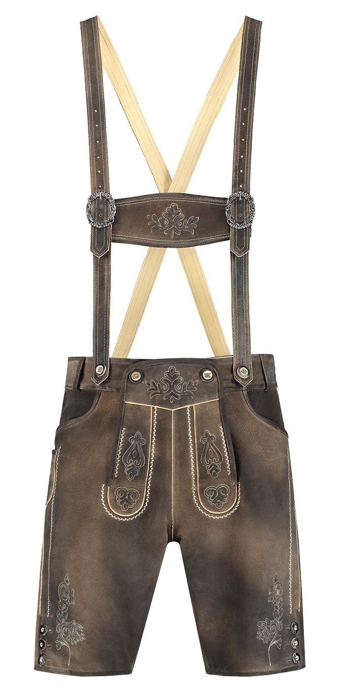 Bayrische Lederhosen kurz sandbraun · Gr. 50