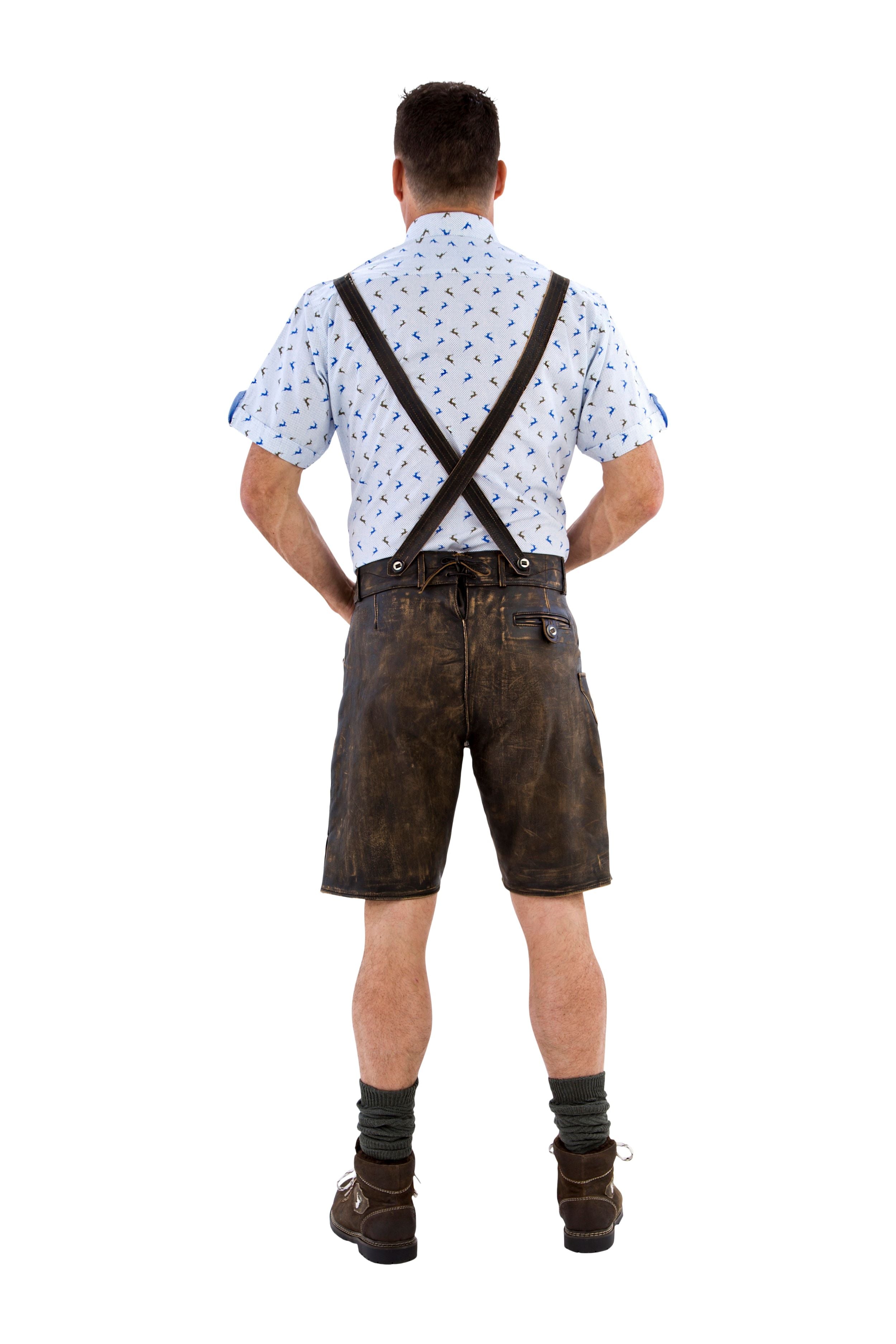 Lederhose kurz vintage braun