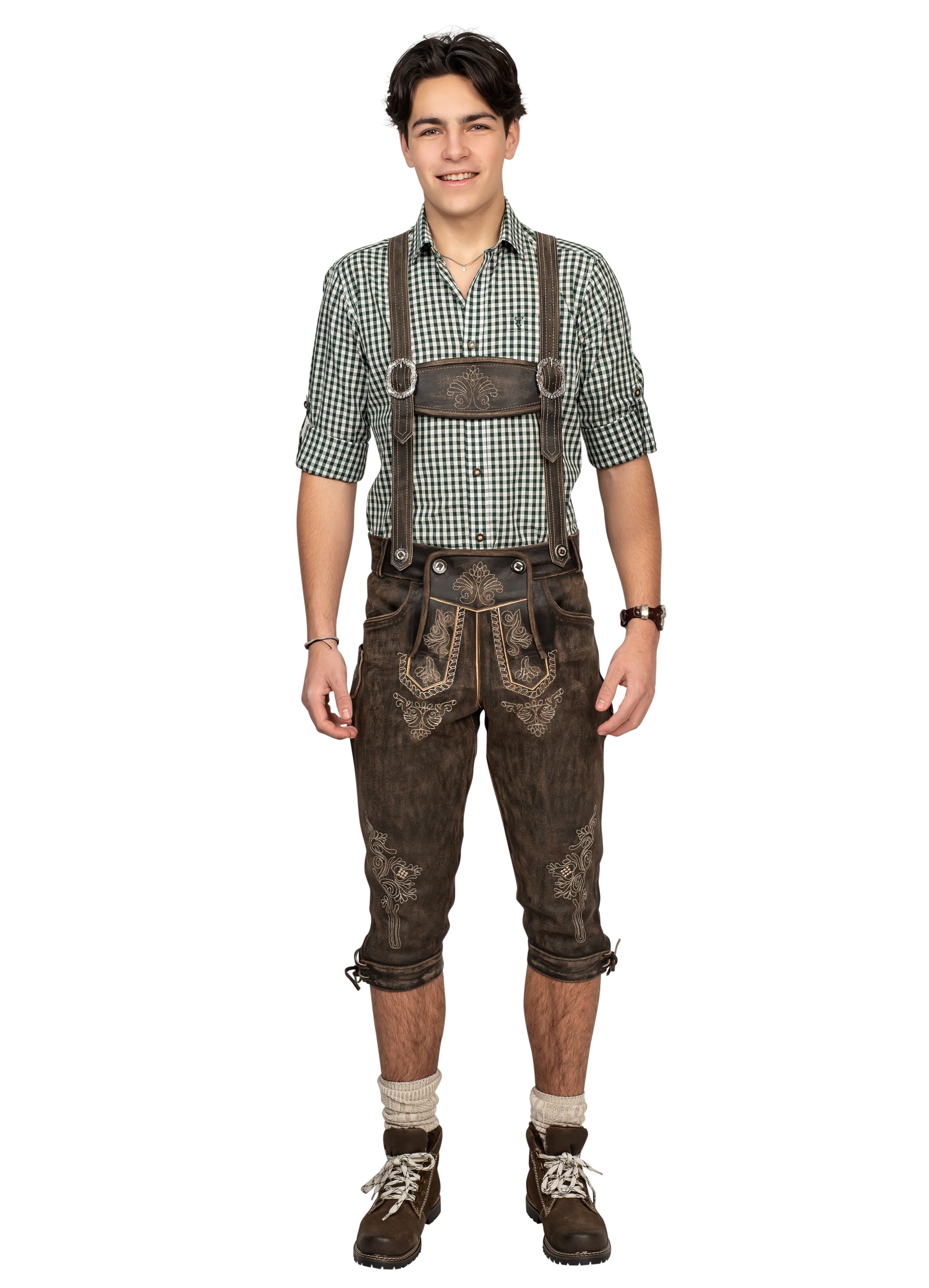 Lederhose vintage dunkelbraun · Gr. 50