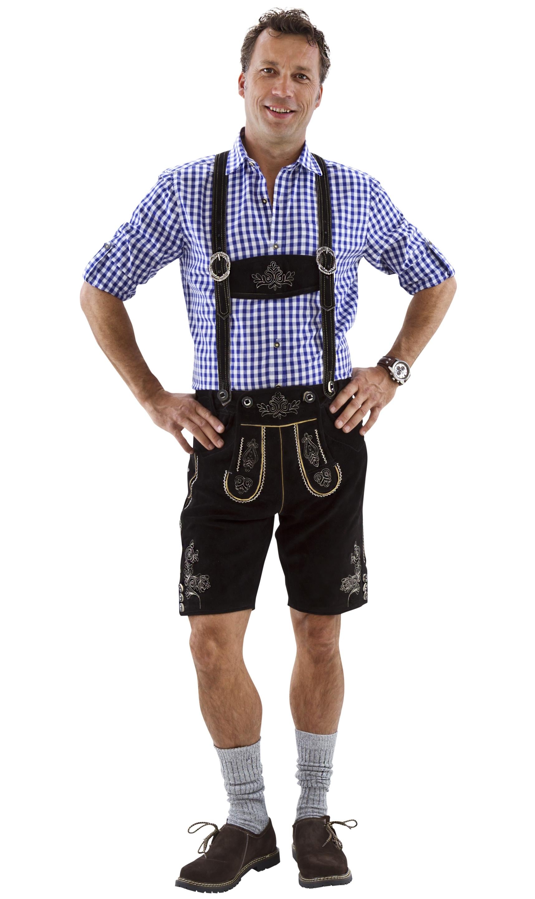Bayrische Lederhosen kurz schwarz · Gr. 46