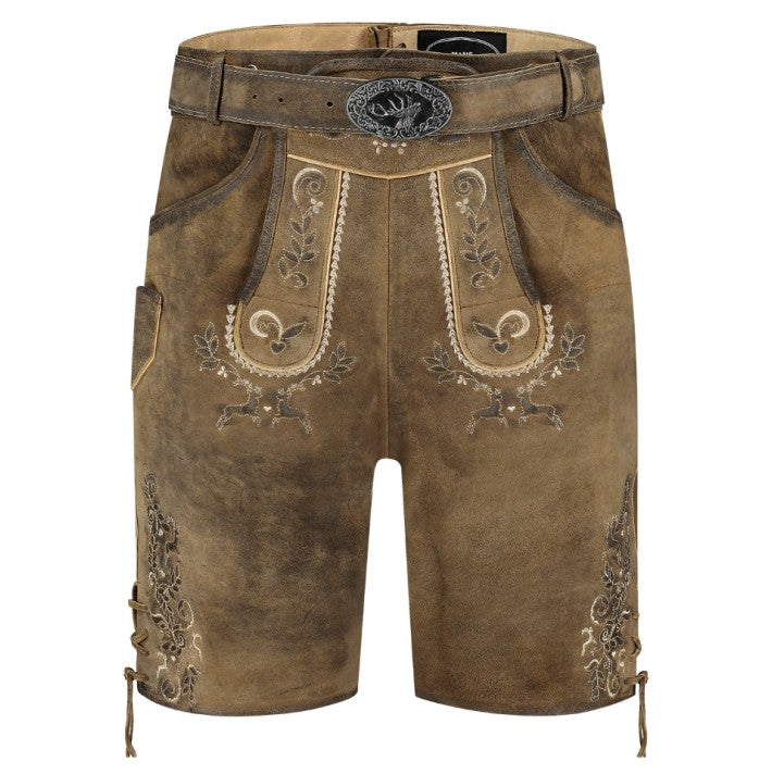 Lederhose kurz mit Gürtel