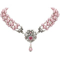 Trachtenkette mit Perlen rosa