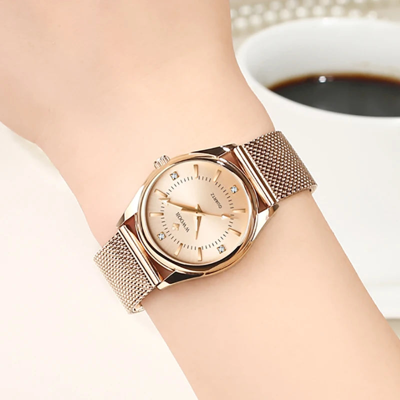 Damen Mesh-Uhr · Strass elegant