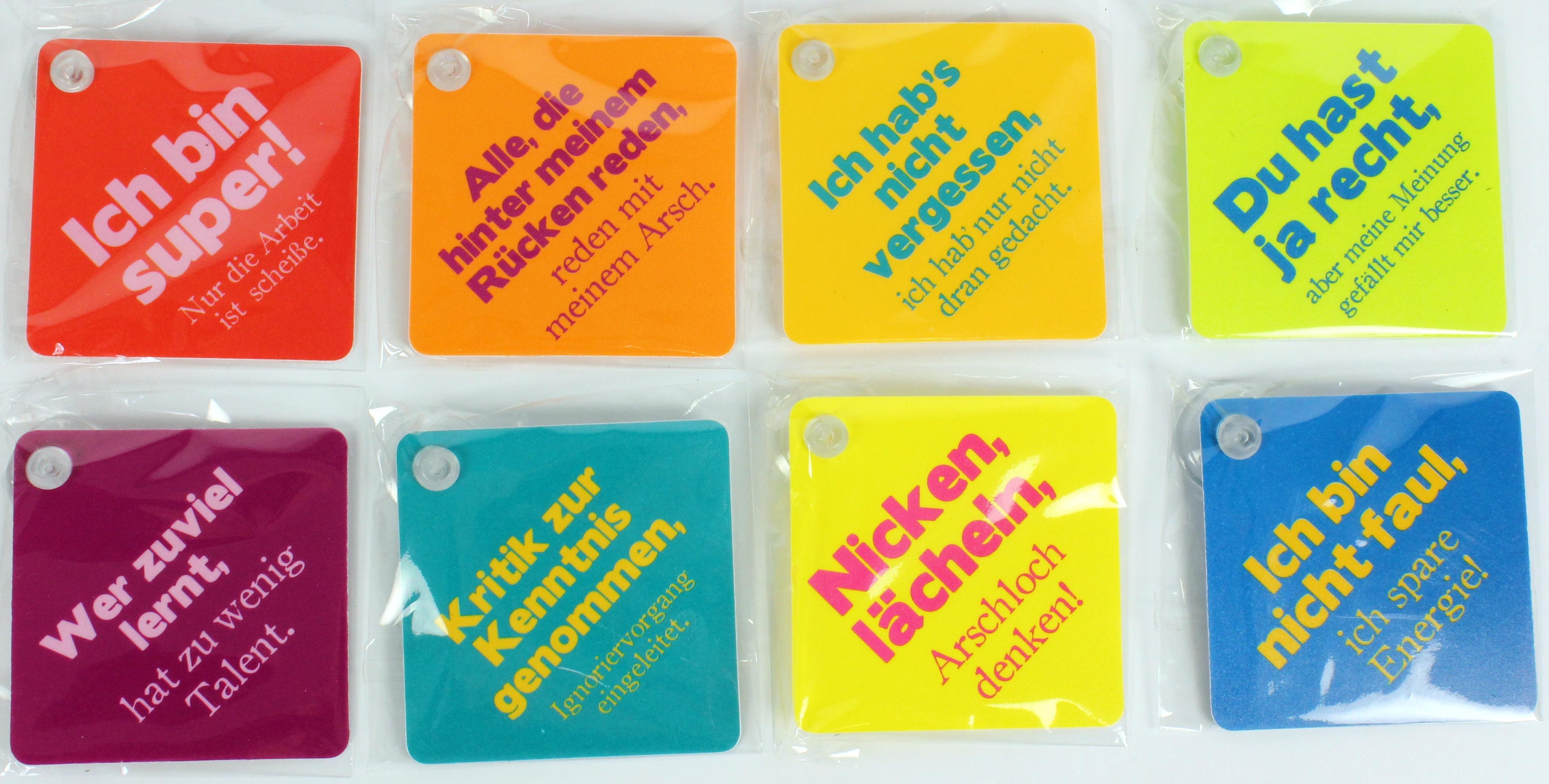 Mini Saugnapfschild mit Spruch