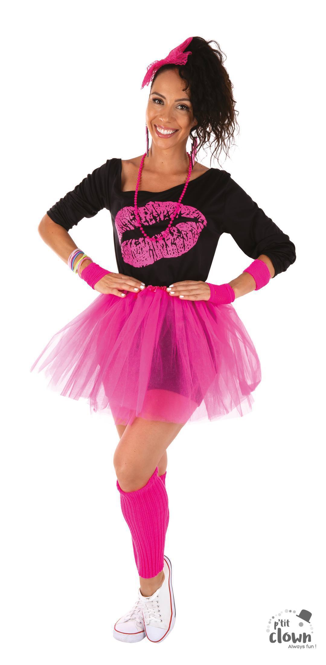 Kostüm 80er rosa onesize
