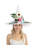 Hexenhut weiss mit Blumen – Bild 1 | LuxeStyle