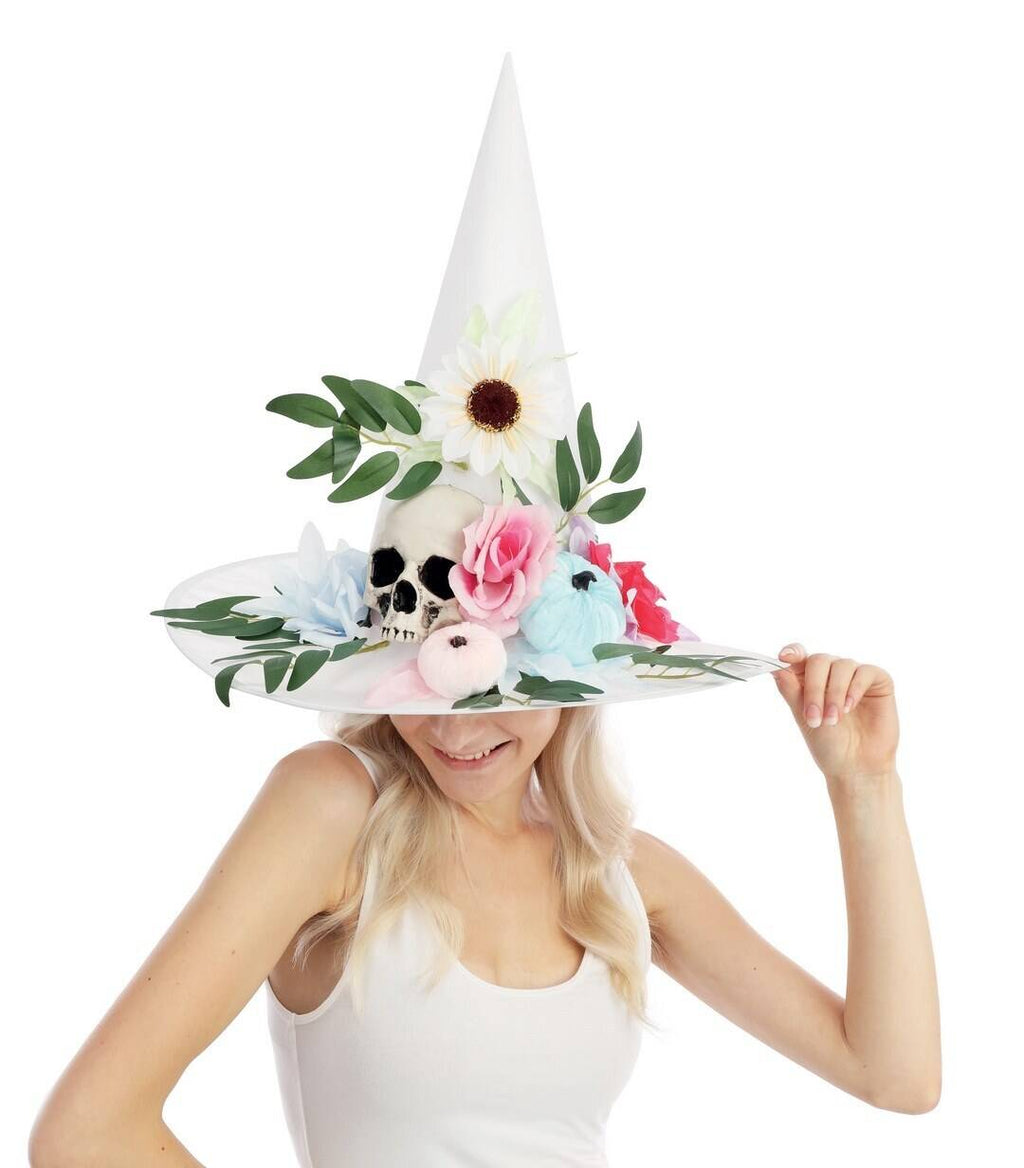 Hexenhut weiss mit Blumen – Bild 4 | LuxeStyle
