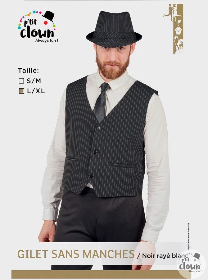 Gilet schwarz gestreift · Gr. L/XL