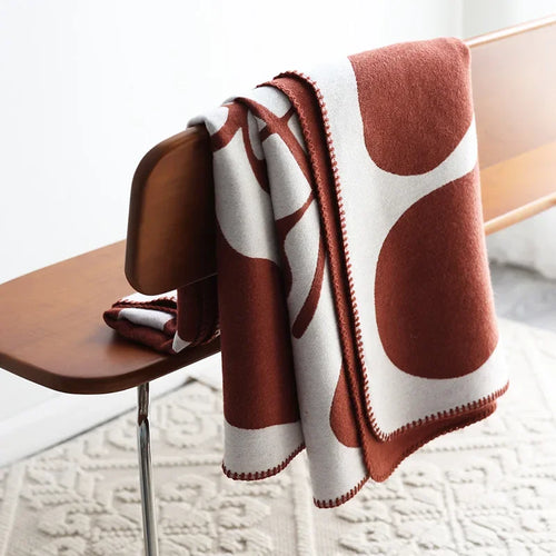 Cashmere-Look Wolldecke Jacquard Nordic