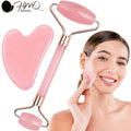 Jade Roller & Gua Sha Set aus Rosenquarz · Anti-Aging Beauty – LuxeStyle